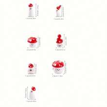 7 cây nấm đỏ mini - Lý tưởng cho vườn cổ tích, bể thủy sinh và tiểu cảnh thu nhỏ | Quà tặng tiệc tùng ngày lễ và trang trí ngoài trời hoàn hảo - Nhiều màu - Xem 7