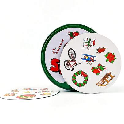 快速配对卡牌游戏 - 提升视觉感知能力的派对卡牌游戏，适合14岁以上玩家，使用卡牌材料 - 与朋友、学生一起娱乐、假日圣诞派对活动的理想之选，桌面棋盘游戏卡牌