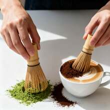 Japanese Matcha Tea Set: Genuine Bamboo Matcha Whisk, Tea Brush, Tea Spoon, 2-In-1 Coffee & Tea Grinder, Tea Ceremony Accessories