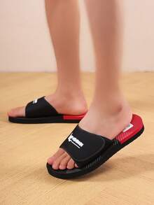 Men's Fashion Crafted Sandals, Unisex Strap Outdoor Casual Slippers With Adjustable Hook And Loop Strap, Men's Beach Shoes For Summer - Black - View 3