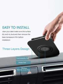 Soporte universal para teléfono móvil de coche para salpicadero, antideslizante y ajustable - Negro - Ver 7