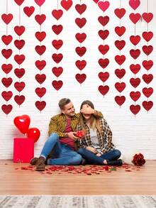 1/2件組婚禮裝飾 紅心串珠簾 婚禮佈置 紅心吊飾 酒紅色派對裝飾 情人節裝飾 易於懸掛 送給她的禮物 節日購物 母親節 畢業季 - 彩色 - 查看 5
