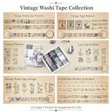 Washi Tape Set, 18 Rolls Washi Stickers, Assorted Sizes, Junk Journal Scrapbook Tape, Bullet Journaling Scrapbooking Supplies, Planner Sticker DCor Floral - Newspaper - View 4