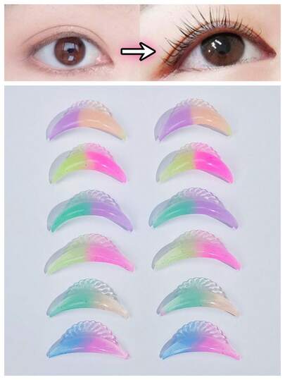 6对PERMANIA C型卷翘睫毛提升垫，睫毛提升棒，适用于睫毛提升烫发，高延展性，适合大多数睫毛长度，可重复使用，适合美睫沙龙使用