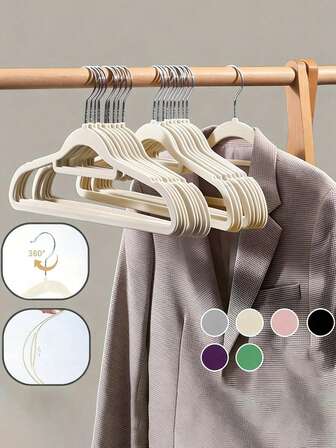 20 Peças Cabides de Roupas Revestidos, Cabides Antiderrapantes, Previnem Abaulamento do Ombro, Armazenamento de Guarda-Roupa, Cabides Economizadores de Espaço, Adequados para Pendurar Roupas Delicadas, Aplicáveis para Lojas de Roupas, Ternos, Blusas, Gravatas, Camisas, Saias e Calças