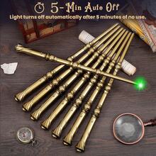 KingVows Light Up Magic Wizard Wand With 4 Color Lights & Sound - Set Of 8 Illuminating Witch Sorcerer Toys For Kids Cosplay Party, GoldenEssential Festive Atmosphere For Christmas - 黑色 - 查看 5
