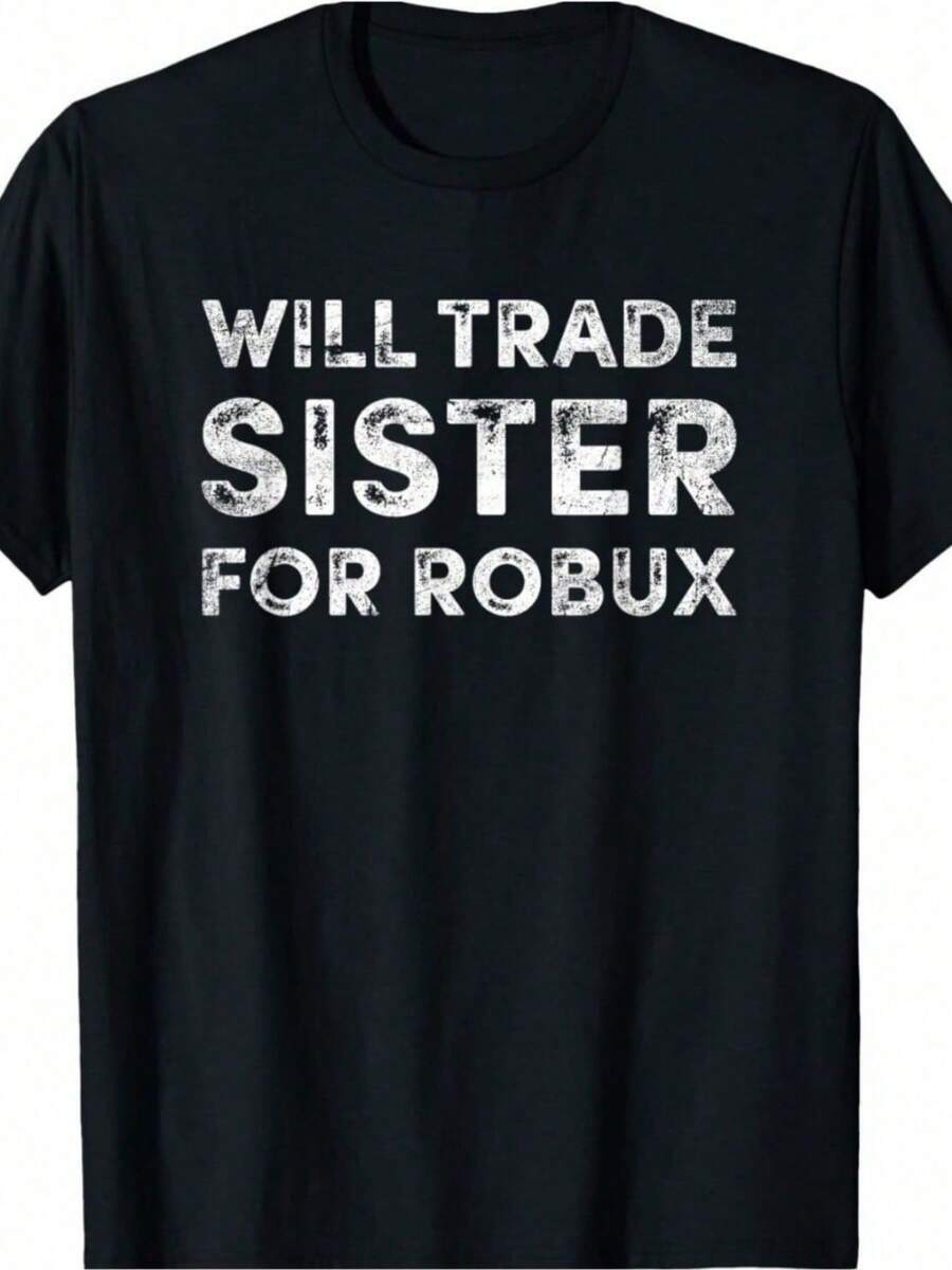 Kids T-Shirt Funny Will Trade Sister For Robux Video Game Tee - Soft Cotton Short Sleeve Crew Neck T-Shirt For Boys - Pe - màu đen - Xem 1
