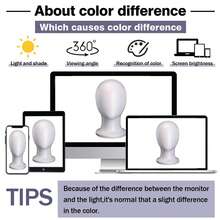 女性人体模型头模泡沫假发眼镜展示架帽子发饰展示人头，适用于家庭沙龙旅行 - 彩色 - 查看 8