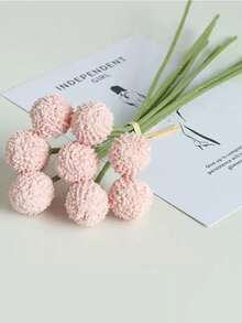 1 ramo de 9 cabezas de flor de crisantemo con bolas doradas, decoración de mesa de centro, ornamento de mesa de café - multicolor - Ver 8