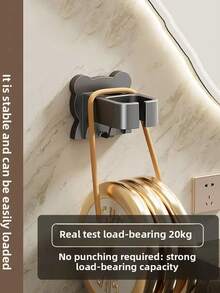 多功能免钻孔吹风机支架，壁挂式吹风机架，适用于浴室收纳整理，浴室配件，厨房收纳架，非常适合整理剃须刀、珠宝和钥匙，家居浴室装饰挂钩浴室配件 - 彩色 - 查看 5