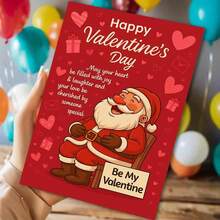 1 PIEZA Tarjeta de felicitación del Día de San Valentín con sobre, diseño festivo de amor con corazones y regalos, perfecta para amigos, colegas, seres queridos, celebración romántica de San Valentín - multicolor - Ver 8