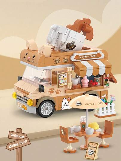 Cute Car Series Building Blocks Toy, Unisex, Colorful Box Packaging, Parent-Child Interactive DIY Assembly Tool, Stress Relief, Improve Concentration, Adorable High-Quality Design, Birthday Gift, Suitable For Adult Collection, Great Gift For Friends