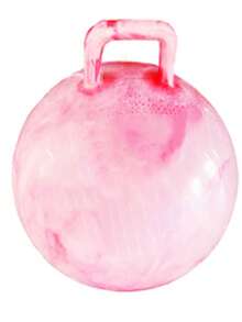 1pc Random Color 45cm Thick Cloud Rainbow Handle PVC Colorful Inflatable Bouncy Ball, Yoga Training Ball (Needs To Be Inflated) - Multicolor - View 4