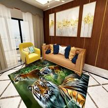 1pc Tiger Green Artistic Pattern Carpet Doormat, Non-Slip Floor Mat, Living Room Decor Rug