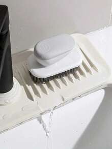 Gray Silicone Faucet Splash Guard, Bathroom Kitchen Mat, Anti-Splash Drain Mat - Multicolor - View 5