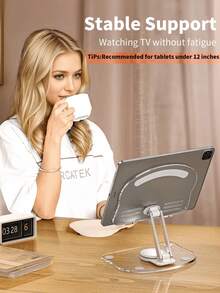 1pc White Foldable Stand Holder, Suitable For Various Smartphones And Tablets Up To 12 Inches (Recommended For Tablets), Christmas/New Year Gift 2026 - White - View 3