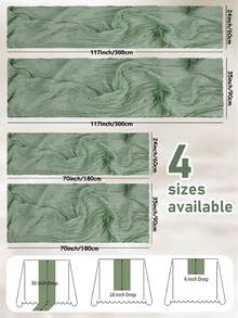 Sage Green Cheesecloth Table Runner 120 Inch Boho Gauze Table Runners, Rustic Sheer Cheese Cloth Table Runners For Wedding, Baby Shower, Birthday Party, Home Decor - Multicolor - View 8