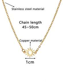 1 件精致太阳吊坠项链简约向日葵不锈钢链项链时尚珠宝配饰日常 - 太陽 - 查看 14