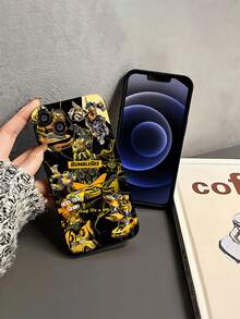 Estuche para teléfono con patrón de coche robot  Compatible con estuches para teléfonos   17  16 Pro Max  15 Pro Max  13 y  12 Estuche protector de TPU resistente al agua, a prueba de caídas y rayones Un gran regalo para familiares, amigos, seres queridos, novios, novias y para Navidad - Negro - Ver 4
