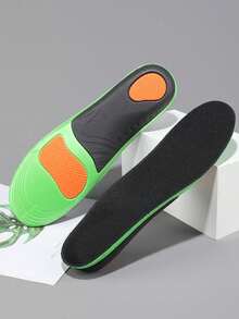 1双男女通用黑色舒适足弓支撑运动鞋垫，U型后跟垫，透气吸湿减震全长鞋垫，适用于运动鞋、休闲鞋、白色男女鞋 - 黑色 - 查看 10