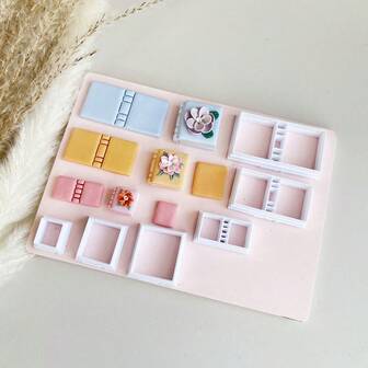 2pcs/Set Magic Books Textbooks Shape Polymer Clay Molds Clay Cutters For DIY Handmade Earrings Jewelry Decoration