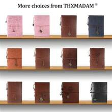 ThxMadam Leder Selbstgestalten Fotoalbum Scrapbook Album Foto Buch Hochzeit Gästebuch Vintage Fotobuch 60 Schwarze Seiten für Weihnachten Geburtstag Jahrestag Geschenk für Mutter Frau Mann Freund-8201 - 5x20 - Übersicht 5