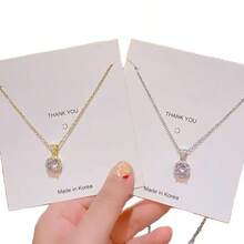 Fashionable Light Luxury Full  Round Pendant Titanium Steel Necklace For Women, Elegant And High-End Clavicle Chain - Multicolor - View 5