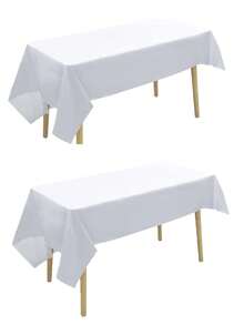 Față de masă de unică folosință pentru petrecere, 1/2 buc., foaie de plastic PE, față de masă pentru deserturi de ziua de naștere, față de masă în culoare solidă, 108 inci, decorațiuni pentru petrecere de ziua de naștere