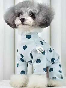 Ropa de otoño/invierno para mascotas perros, diseño de dibujos animados, adecuado para perros machos y hembras, cálido, de 4 patas, en color morado y azul, para perros pequeños como Teddy y Poodle - Multicolor - Ver 12