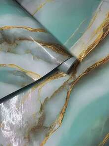 Adhesive Wallpaper For Kitchen, Marble Green Gold, 5 Meters X 60 Cm, Water/Oil Resistant, Washable Material - Multicolor - View 6