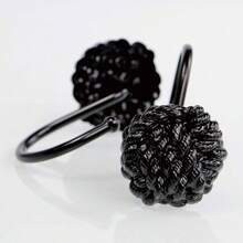 - Anillos de Cortina de Ducha Decorativos de Metal a Prueba dex ido, diseo nutico Moderno, Juego de 12 - compañero negro - Ver 2