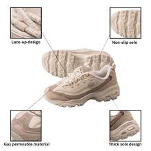 Skechers D'LITES系列熊猫图案轻便女士休闲运动鞋，款式150240-SDNT - 沙色/自然色 - 查看 6