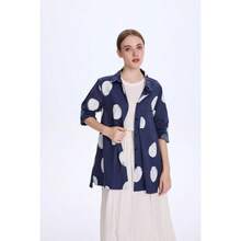 Blusa de algodn con Botones para Mujer - 3XL + Azul - Ver 1