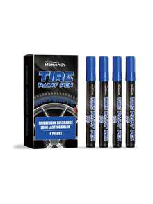 Homonth 4pcs Car Tire Marking Pens - Quick-Dry Oil-Based Paint For Bubble-Free Smooth Coating, DIY Tire Decoration & Graffiti, Durable For All Tire Types,Car Acessesories Women,Car Stuff,Car Acessesories Interior,Quick Ship Items,Free Shipping - Blue - View 12