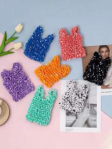 1 túi tote co giãn thần kỳ cho nữ, túi mua sắm cầm tay có thể thu gọn, dung tích lớn, túi mua sắm tái sử dụng, túi mua sắm gấp gọn, túi dứa nhăn bong bóng, vật dụng du lịch thiết yếu cho du lịch, cắm trại, ngoài trời, bãi biển, kỳ nghỉ hè, tựu trường - Nhiều màu - Xem 6