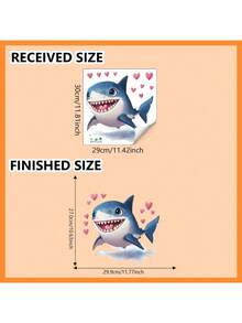 1pc Valentine's Day Cartoon Shark Heart Decorative Sticker PVC Sticker Removable Self-Adhesive Easy-Tear Sticker Home Decoration Make Your Life Fresh Holiday Decorative Stickers Birthday Graduation Gift - Multicolor - View 7