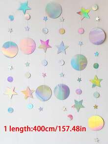 1/2/3pcs Champagne Gold Star And Moon Garlands Decorations Hanging,Gold Party Decorations Stars Banner Streamer Backdrop,Twinkle Little Star Decorations For Birthday Baby Shower, Ramadan,Night Theme Party Supplies,Wedding Party Supplies - Multicolor - View 4