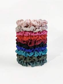 3pcs/10pcs Dark Color Elastic Hair Ties, Hair Accessories For Girls, Damage-Free Scrunchies - Multicolor - View 7