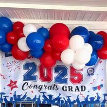 112pcs DIY Red White Blue Latex Balloon Arch, Suitable For Sports Events, Birthday Parties, Weddings, Anniversaries, Bridal Showers, Graduations, Christenings, Carnivals, Gifts, Gender Reveal Parties, Festivals, Hawaiian Photography, Mother's Day And More - Multicolor - View 7