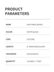 Winky Beauty Extensiones de pestañas de terciopelo negro mate 12D, de 8-15mm, naturales y suaves, con volumen automático, estilo de maquillaje ruso, adecuadas para Navidad, vuelta al colegio, Halloween, manualidades navideñas con pestañas postizas