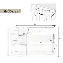 Modern, Elegant Sideboard With 3 Doors And One Drawer, Buffet Cabinet For Dining Room, Living Room And Hallway (White+Natural) - 白色 - 查看 5