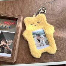 1pcs  Cute Butter Cat Shape, Fluffy Bunny Campus Card Holder, Portable Pendant Card Holder, Used For Meal Card/Bus Card/Employee Card, Idol Card Display And Storage - Nhiều màu - Xem 9
