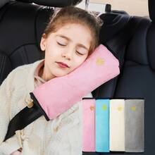 1pc Safety Seat Belt Pillow, Car Belt Plush Breathable Cushion Vehicle Shoulder Protection Best Seller Auto Accessories - Multicolor - View 11