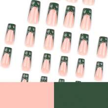 A Box Of 24 Wearable Nails Wholesale 3D French Dark Green Three-Dimensional Nail Art Nail Pieces Wearable Fake Nails - Dark Green - View 4