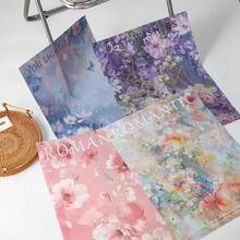 1 Sicilian Oil Painting Style Wrapping Paper, Flower Wrapping Paper, English Letter Wrapping Paper, DIY Kraft Paper, Exquisite And Beautiful, Fashionable Style - Multicolor - View 2