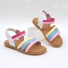 节日派对彩色系带女童凉鞋 - 糖果色露趾舒适夏季童鞋 - 彩色 - 查看 19