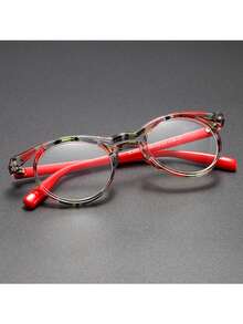 Exquisite Printed Contrast Color Floral Pattern Round Frame Reading Glasses, Combining Printed And Contrast Color Design To Add Fashionable Layers, Round Frame Design Is Retro And Gentle, Flexible In Multiple Diopter Options, Ideal Choice For Those Pursuing Unique Style And Practicality, Easily Create An Eye-Catching Look. - Transparent - View 13