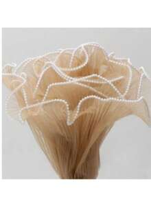 11英寸 x 4码珍珠边雪纺花束包装丝带，适用于花艺师DIY、情人节、生日、婚礼和礼品包装装饰。 - 彩色 - 查看 12