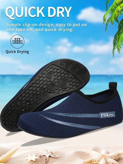 Zapatos de playa unisex, zapatos de agua, zapatos de surf, zapatos de buceo, zapatos para deportes acuáticos, zapatos para deportes al aire libre, adecuados para senderismo, campamento, montaña, correr, fitness y otros deportes, se pueden usar en interiores y exteriores, parte superior transpirable, suela cómoda y suave, suela antideslizante y transpirable