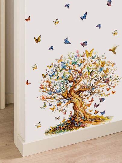 1pc/2pcs - Removable PVC Wall Stickers - [Plants & Floral] Self-Adhesive Waterproof Wall Decals, Suitable For Home Decor, Room Decor, Wall Decor And Kitchen - Easy To Apply, Ideal For Living Room, Bedroom Or Office